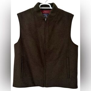 Roundtree & Yorke Men’s Brown Luxurious lambswool Zip Up Vest Brown size Large